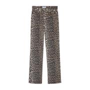 Bruine Bedrukte Jeans Ganni , Multicolor , Dames