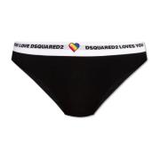 Slips met logo Dsquared2 , Black , Dames