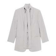 Stretch Crepe Ceintuurblazer Oltre , Gray , Dames