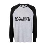 Logo Sweatshirt - Grijs/Zwart Dsquared2 , Gray , Heren