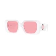 Stijlvolle Roze Lens Zonnebril Versace , White , Dames