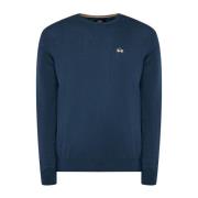 Blauwe Logo Crew-Neck Sweater Katoen Wol La Martina , Blue , Heren