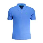 Blauw Katoenen Poloshirt met Borduursel La Martina , Blue , Heren