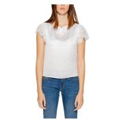 Witte Gebreide Top met Knoopsluiting Guess , White , Dames