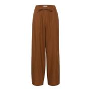 Linnen Broek Sorrel Horse Losse Pasvorm Gestuz , Brown , Dames