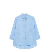 Kristalstenen Oversized Shirt Oltre , Blue , Dames