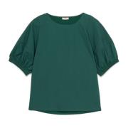 T-shirt met Pofmouwen Oltre , Green , Dames