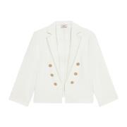 Korte Blazer Jas Oltre , White , Dames