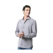 Taupe Velvet Shirt Lange Mouw Orian , Gray , Heren