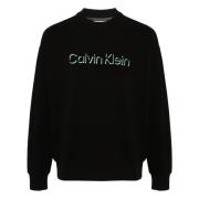 Geëmbosseerd Logo Sweatshirt Calvin Klein , Black , Heren
