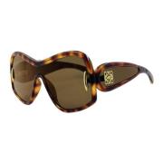 Vierkante Masker Zonnebril Bruin Havana Loewe , Brown , Unisex