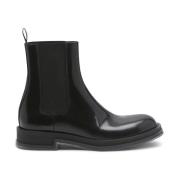 Zwarte Leren Chelsea Boot Alexander McQueen , Black , Heren