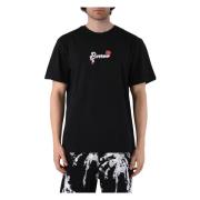 Grafische Print T-shirt Barrow , Black , Heren