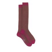 Fuchsia Twin-Rib Cotton Socks Gallo , Multicolor , Heren