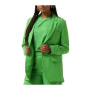 Groene Blazer Lange Mouw Object , Green , Dames