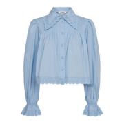 Vrouwelijke Kant Trim Overhemdblouse Co'Couture , Blue , Dames