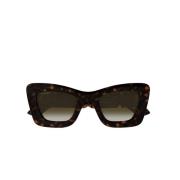 Cateye Acetaat Zonnebril in Bruin Schildpad Gucci , Brown , Dames