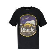 Zwart Katoenen T-Shirt Saint Malo Rhude , Black , Heren