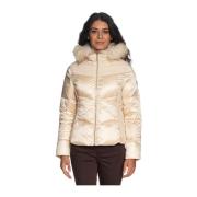 Middelgrote dames bontgevoerde jas YES ZEE , Beige , Dames