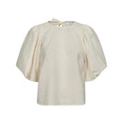 Strikblouse Tops Co'Couture , Beige , Dames