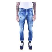 Skinny Ripped Jeans Dondup , Blue , Heren