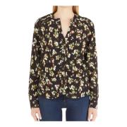 Mode Camouflage Blouse met Mandarin Kraag Liu Jo , Multicolor , Dames