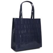 Croccon Shopper Tas met Krokodillenprint Ted Baker , Blue , Dames