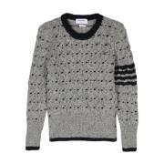 Gestreepte Kabeltrui Thom Browne , Gray , Heren