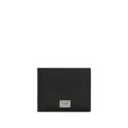 Zwarte Leren Portemonnee Bi-Fold Ontwerp Dolce & Gabbana , Black , Her...