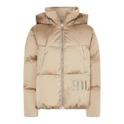 Gewatteerde dames pufferjas met capuchon Tommy Hilfiger , Beige , Dame...