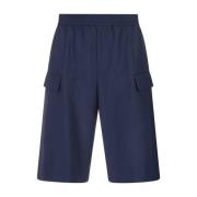 Blauwe Cargo Bermuda Shorts Alexander McQueen , Blue , Heren