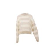 Paillet Gestreepte Trui Brunello Cucinelli , Beige , Dames