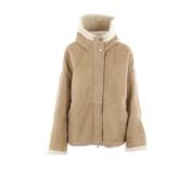 Omkeerbare Shearling Jas Brunello Cucinelli , Beige , Dames