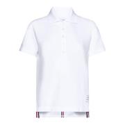 Klassieke Polo Shirt Wit Blauw Thom Browne , White , Dames