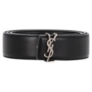 Pre-owned Leather belts Yves Saint Laurent Vintage , Black , Dames