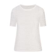 Wit T-shirt met Micro Ruffles Ermanno Scervino , White , Dames