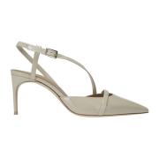 Beige Stiletto Slingback met Asymmetrisch Detail Malone Souliers , Bei...