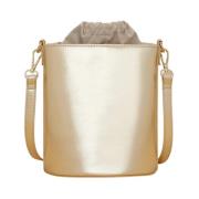 Stijlvolle Bucket Tas met Katoenen Voering Marina Rinaldi , Beige , Da...