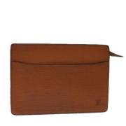 Pre-owned Leather clutches Louis Vuitton Vintage , Brown , Dames