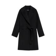 Donkergrijze Wollen Jas Eolo Max Mara , Black , Dames