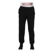 Comfortabele Elastische Trainingsbroek Moschino , Black , Dames