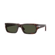 Groene Lens Carey Frame Zonnebril Persol , Brown , Unisex