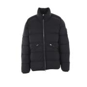 Navy Nylon Hooded Jas Stone Island , Black , Heren