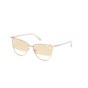 Veronica Zonnebril Bruin Spiegel Goud Frame Tom Ford , Yellow , Dames