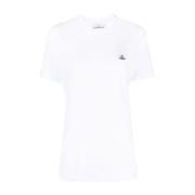 Witte Orb Logo T-shirts en Polos Vivienne Westwood , White , Dames