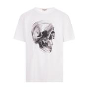 Skull Grafische Witte T-shirt Alexander McQueen , White , Heren