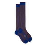 Stijlvolle Italiaanse lange plated katoenen sokken Gallo , Multicolor ...