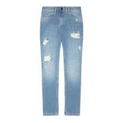 Handgeborduurde Skinny Jeans van BCI Katoen Elena Mirò , Blue , Dames