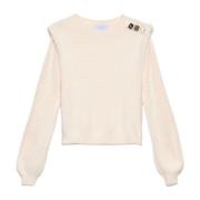 Gebreide Crewneck Sweater Gaëlle Paris , Beige , Dames