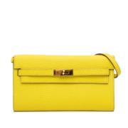 Pre-owned Leather totes Hermès Vintage , Yellow , Dames